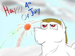 Size: 800x600 | Tagged: safe, artist:kelthan-dragon, bulk biceps, g4, 4th of july, american independence day, fireworks, male, solo