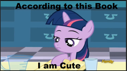 Size: 993x557 | Tagged: safe, screencap, twilight sparkle, pony, unicorn, amending fences, g4, adorkable, book, cute, dork, female, filly, filly twilight sparkle, frown, image macro, lidded eyes, meme, reading, solo, truth, twiabetes, twilight's book, unicorn twilight, younger