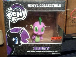 Size: 640x480 | Tagged: safe, rarity, spike, g4, bad pun, box, fail, funko, implied sparity, irl, photo, toy, you had one job
