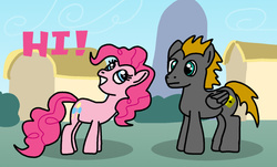 Size: 640x387 | Tagged: safe, artist:platinumdrop, pinkie pie, oc, oc:platinumdrop, g4