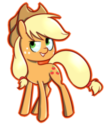 Size: 400x450 | Tagged: safe, artist:vividvulpine, applejack, g4, female, solo