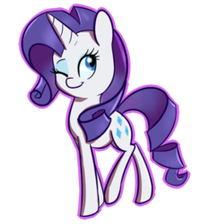 Size: 400x430 | Tagged: safe, artist:vividvulpine, rarity, pony, unicorn, g4, female, mare, one eye closed, solo, wink