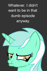 Size: 800x1200 | Tagged: safe, artist:allonsbro, lyra heartstrings, amending fences, g4, lyra is not amused, pouting, solo, sour grapes, vector