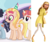 Size: 921x766 | Tagged: safe, screencap, booksmart, honey lemon, morning roast, human, pony, unicorn, amending fences, g4, my little pony: friendship is magic, season 5, big hero 6, bookseller, comparison, disney, hat, honey lemon (big hero 6), looking at you, namesake, open mouth, party hat, peace sign, ponysona, pun, smiling, visual pun