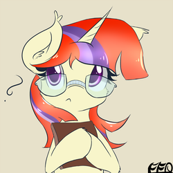 Size: 2000x2000 | Tagged: safe, artist:freefraq, moondancer, amending fences, g4, book, cute, dancerbetes, ear fluff, female, glasses, high res, solo