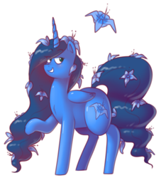 Size: 678x723 | Tagged: safe, artist:secretgoombaman12345, oc, oc only, oc:poison joke, alicorn, original species, plant pony, pony, plant, poison joke, ponified, solo, story in the source