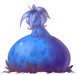 Size: 917x899 | Tagged: safe, artist:secretgoombaman12345, oc, oc only, oc:poison joke, hybrid, plant pony, inflation, plant, poison blob, poison joke, ponified, solo, story in the source