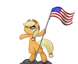 Size: 1100x900 | Tagged: safe, artist:roxandasher, applejack, earth pony, pony, g4, 4th of july, american applejack, american flag, american independence day, amerijack, bipedal, female, flag, independence day, mare, solo, united states, wingding eyes