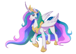 Size: 1528x1080 | Tagged: safe, artist:demonic-pokeyfruit, princess celestia, pony, g4, female, mare, simple background, solo, transparent background