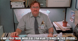 Size: 1000x523 | Tagged: safe, lyra heartstrings, human, amending fences, g4, image macro, initech, irl, irl human, meme, milton waddams, office space, photo, stapler