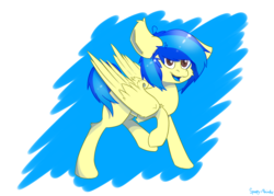 Size: 1280x914 | Tagged: safe, artist:fiero123, oc, oc only, oc:silvia windmane, pegasus, pony, open mouth, solo