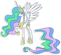 Size: 5212x4755 | Tagged: safe, artist:kaizerin, princess celestia, g4, absurd resolution, female, pin the tail on the pony, solo