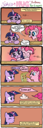 Size: 4290x12550 | Tagged: safe, artist:redapropos, artist:ten-elements, pinkie pie, twilight sparkle, it started with a hug, g4, :o, :t, absurd resolution, checklist, comic, cute, eyes closed, floppy ears, frown, hug, mouth hold, sad, smiling