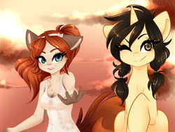 Size: 1280x960 | Tagged: safe, artist:sugarberry, oc, oc only, oc:bernice, pony, furry, furry ponidox, wink