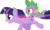 Size: 2565x1555 | Tagged: safe, artist:spellboundcanvas, spike, twilight sparkle, dragon, pony, unicorn, g4, my little pony: friendship is magic, season 1, the ticket master, duo, open mouth, running, simple background, transparent background, unicorn twilight, vector