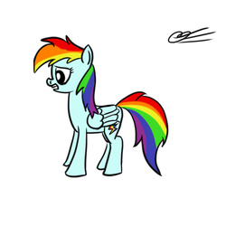 Size: 780x780 | Tagged: safe, artist:gallifreyanequine, rainbow dash, rainbow dash presents, g4, standing, style emulation