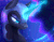 Size: 600x463 | Tagged: safe, artist:rodrigues404, nightmare moon, pony, g4, animated, bedroom eyes, epic, female, glowing horn, horn, magic, mare, portrait, pretty, smiling, solo