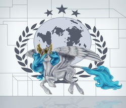 Size: 1167x1000 | Tagged: safe, artist:crux9011, oc, oc only, oc:princess alexia, earth, fanfic art, fanfic cover, ponies in earth, united nations
