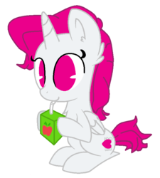 Size: 648x719 | Tagged: safe, artist:theinfinitypower487, oc, oc only, oc:heart magic, alicorn, pony, alicorn oc, base used, juice, juice box, short tail