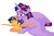 Size: 2900x1900 | Tagged: safe, artist:kianamai, twilight sparkle, oc, oc:starburst, alicorn, pony, kilalaverse, g4, alternate hairstyle, cute, ear bite, female, filly, grooming, kianamai is trying to murder us, mama twilight, mare, mother and daughter, next generation, offspring, parent:flash sentry, parent:twilight sparkle, parents:flashlight, simple background, starbetes, twilight sparkle (alicorn), white background