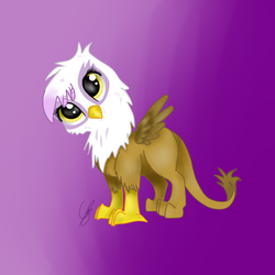 Size: 2000x2000 | Tagged: safe, artist:girlscoutdragon, gilda, griffon, g4, the lost treasure of griffonstone, chickub, cute, female, gildadorable, head tilt, high res, li'l gilda, looking at you, solo, weapons-grade cute, younger