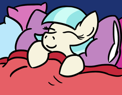 Size: 968x751 | Tagged: safe, artist:jargon scott, coco pommel, earth pony, pony, g4, bed, female, pillow, sleeping, solo