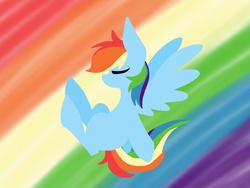 Size: 1024x768 | Tagged: dead source, safe, artist:sketchapony, rainbow dash, g4, female, lineless, solo