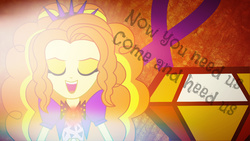 Size: 1366x768 | Tagged: safe, artist:mixiepie, artist:twilightanddashie, adagio dazzle, equestria girls, g4, my little pony equestria girls: rainbow rocks, bright, cutie mark, eyes closed, glowing, open mouth, quote, singing, smiling, solo, text, vector, wallpaper