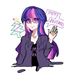 Size: 450x512 | Tagged: safe, artist:mori, twilight sparkle, human, g4, female, glasses, humanized, pixiv, solo