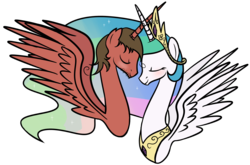 Size: 3220x2120 | Tagged: safe, artist:ask-pony-venice, princess celestia, oc, alicorn, pony, g4, alicorn oc, crossover, crossover shipping, female, hetalia, male, ponified, rome, shipping, straight