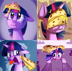 Size: 2000x1993 | Tagged: safe, artist:discorded, twilight sparkle, alicorn, pony, g4, party pooped, :i, :|, comic, female, mare, quesadilla, they're just so cheesy, twilight sparkle (alicorn), vore
