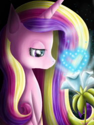 Size: 900x1190 | Tagged: safe, artist:chanceyb, princess cadance, alicorn, pony, g4, female, flower, solo