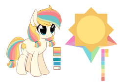 Size: 1024x709 | Tagged: safe, artist:starshinebeast, oc, oc only, oc:lux, earth pony, pony, equestria2101, female, freckles, palette, reference sheet, simple background, solo, white background