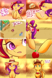 Size: 2560x3840 | Tagged: safe, artist:sugarberry, apple spice, braeburn, g4, apple, askapplespice, comic, high res