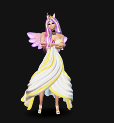 Size: 721x776 | Tagged: safe, princess cadance, human, g4, 3d, choker, female, high heels, horn, horned humanization, humanized, imvu, solo, winged humanization