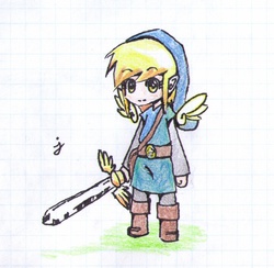 Size: 1093x1065 | Tagged: safe, artist:sketchrandom, derpy hooves, human, g4, female, humanized, solo, sword, traditional art