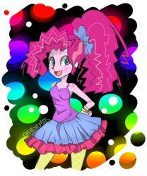 Size: 5000x6000 | Tagged: safe, artist:chibicmps, pinkie pie, equestria girls, friendship through the ages, g4, absurd resolution, female, new wave pinkie, rockin' hair, sleeveless, solo