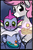 Size: 697x1069 | Tagged: safe, artist:starshinebeast, oc, oc:intrepid charm, oc:trail, pony, unicorn, vaporeon, blushing, female, gaming, interspecies, kissing, male, pokémon, straight