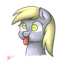 Size: 1200x1100 | Tagged: safe, artist:wolfy-pony, derpy hooves, pegasus, pony, g4, :p, female, mare, portrait, solo, tongue out