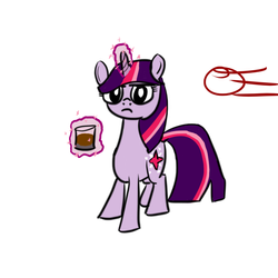 Size: 780x780 | Tagged: safe, artist:gallifreyanequine, twilight sparkle, mentally advanced series, g4, drinking, standing, style emulation