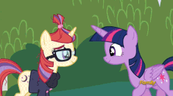 Size: 610x340 | Tagged: safe, artist:superedit, edit, edited screencap, screencap, moondancer, twilight sparkle, alicorn, pony, unicorn, amending fences, season 5, adventure in the comments, animated, bedroom eyes, bipedal, blue mane, blushing, bush, clothes, crying, cute, cutie mark, daaaaaaaaaaaw, dancerbetes, discovery family, discovery family logo, duo, eyes closed, female, floppy ears, gif, glasses, grass, hnnng, horn, hug, kiss edit, kiss on the lips, kissing, lesbian, long mane, mare, multicolored mane, outdoors, pink mane, purple mane, red mane, shipping, smiling, spread wings, surprise kiss, sweater, sweet dreams fuel, tail, the great and powerful superedit, twiabetes, twidancer, twilight sparkle (alicorn), wide eyes, wings, wink