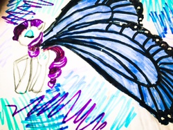 Size: 640x480 | Tagged: safe, artist:mariposakiss, rarity, g4, butterfly wings, female, solo