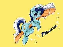 Size: 800x600 | Tagged: safe, artist:wan, minuette, pony, unicorn, g4, female, solo, toothbrush