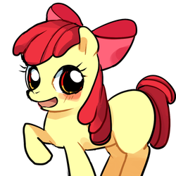 Size: 400x400 | Tagged: safe, artist:aoringo, apple bloom, earth pony, pony, g4, adorabloom, cute, female, filly, foal, pixiv, solo