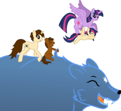 Size: 9836x9000 | Tagged: safe, artist:mactavish1996, artist:salemcat, twilight sparkle, oc, oc:ben parker sparkle, oc:mayday parker sparkle, alicorn, bear, pony, unicorn, ursa, ursa minor, g4, absurd resolution, colt, crossover, crossover shipping, family, female, filly, male, mare, offspring, parent:peter parker, parent:twilight sparkle, parents:spidertwi, peter parker, ponified, shipping, spider-man, spiders and magic iii: days of friendship past, spiders and magic iv: the fall of spider-mane, spidertwi, stallion, twilight sparkle (alicorn)