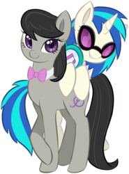 Size: 783x1059 | Tagged: safe, artist:uncertainstardust, dj pon-3, octavia melody, vinyl scratch, g4, simple background, transparent background