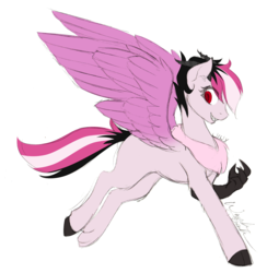 Size: 2177x2230 | Tagged: safe, artist:fuyusfox, oc, oc only, oc:jinx, draconequus hybrid, high res, interspecies offspring, offspring, parent:discord, parent:pinkie pie, parents:discopie, sharp teeth, simple background, solo, teeth, white background