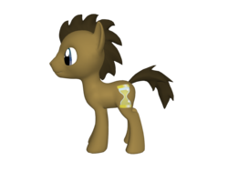 Size: 1200x900 | Tagged: safe, doctor whooves, time turner, earth pony, pony, ponylumen, g4, 3d, 3d pony creator, backwards cutie mark, male, on side, solo, stallion