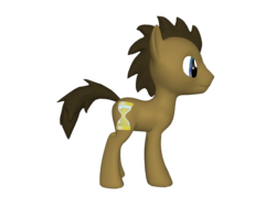 Size: 1200x900 | Tagged: safe, doctor whooves, time turner, earth pony, pony, ponylumen, g4, 3d, 3d pony creator, backwards cutie mark, male, on side, solo, stallion