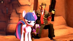 Size: 1191x670 | Tagged: safe, artist:gbrushandpaint, twilight sparkle, g4, 3d, crossover, gmod, sniper, sniper (tf2), team fortress 2